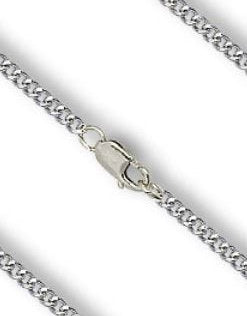 36" Curb Chain with Lobster Claw, 2.9mm wide, Light Rhodium Plate, # 8493