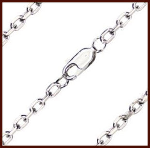 20" Box Cable Chain 2.75mm wide, Light Rhodium Plate, # 8542