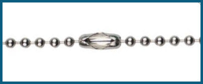 20" Light Bead Chain, 2.4mm Wide, Light Rhodium Plate, # 8570
