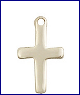 1/2" Solid 14kt Gold Cross, Free Chain, # 8644
