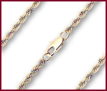 18" French Rope Chain, 2.45mm wide, Light Gold Plated, # 8660