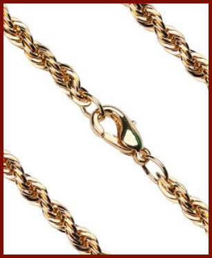 20" Heavy French Rope Chain, 3.85mm wide, Light Gold Plated, # 8668