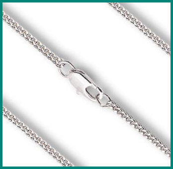 15" Light Curb Chain, 1.45mm wide, Heavy Rhodium Plated, # 8725
