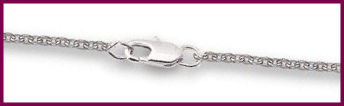 30" Flat Cable Chain, 2.7mm wide, Heavy Rhodium Plate, # 8790