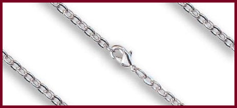 20" Flat Cable Chain, 3.1mm wide, Heavy Rhodium Plate, # 8795