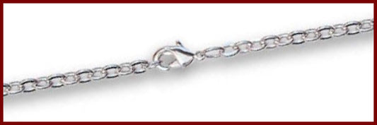 24" Heavy Flat Cable Chain, 3.9mm wide, Heavy Rhodium Plate, # 8802