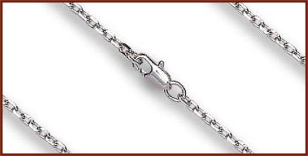 18" Box Cable Chain, 2.75mm wide, Heavy Rhodium Plate, # 8809