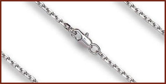 24" Box Cable Chain, 2.75mm wide, Heavy Rhodium Plate, # 8811