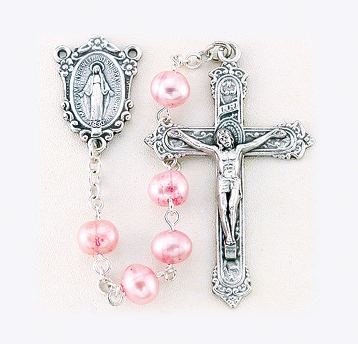 6mm Freshwater Pearl Rosary, Pink, # 55543