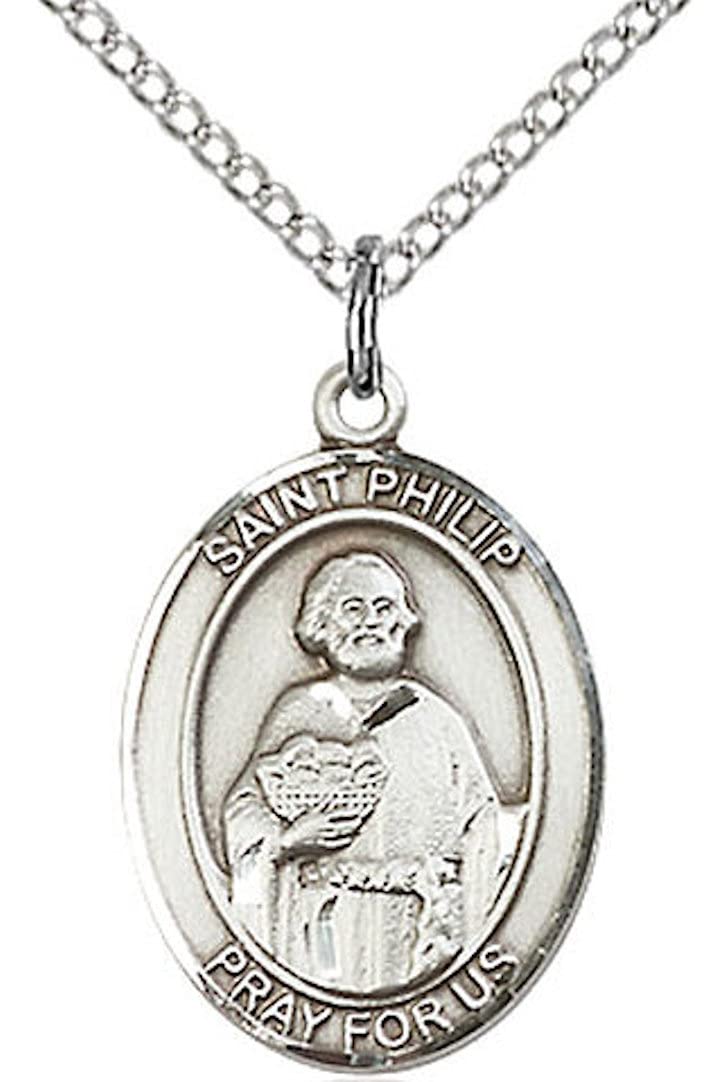 St. Phillip the Apostle Medal in Fine Pewter, 3/4" tall, Your Choice of Chain # 17200