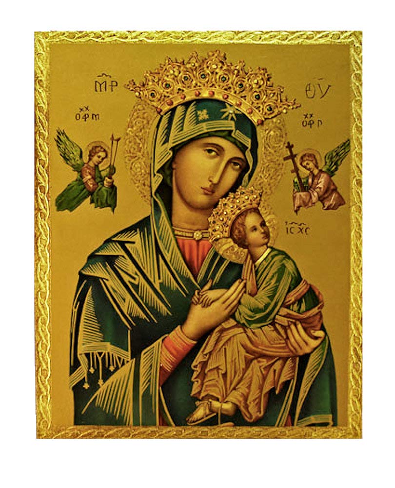 Our Lady of Perpetual Help plaque, 7.5x9.5". Made in Italy, # 7373