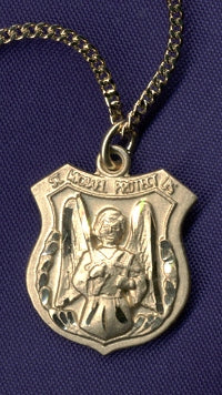 3/4" St. Michael 14kt Gold Filled, Your Choice of Chain,  # 8910