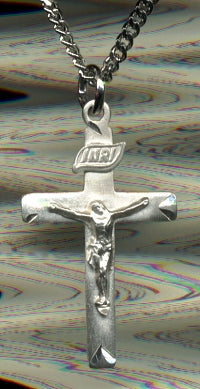 7/8" Crucifix in Sterling Silver, Your Choice of Chain, # 8924