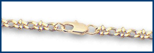 24" Heavy Hamilton Gold Plated Crab Chain, 3.55mm Wide, # 8950