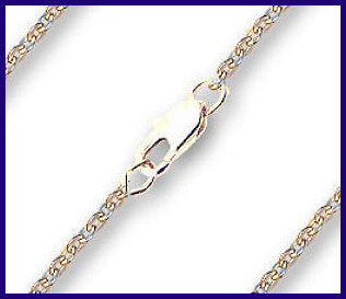 18" Heavy Hamilton Gold Plated Cable Flat Chain, 1.5mm wide, # 8987
