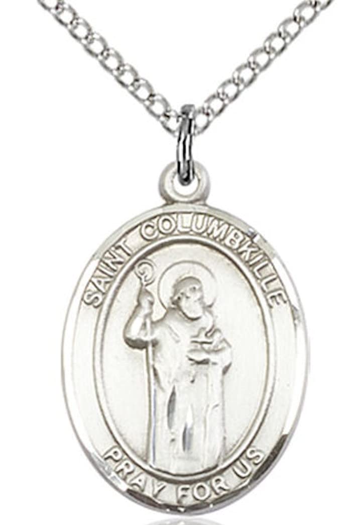 St. Columbkille Medal in Fine Pewter, 3/4" tall, Your Choice of Chain # 16999