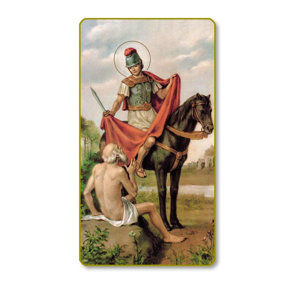 St. Martin of Tours Italian Paper Holy Cards, 2"x4", Blank Back, 100-Pack, # 6111