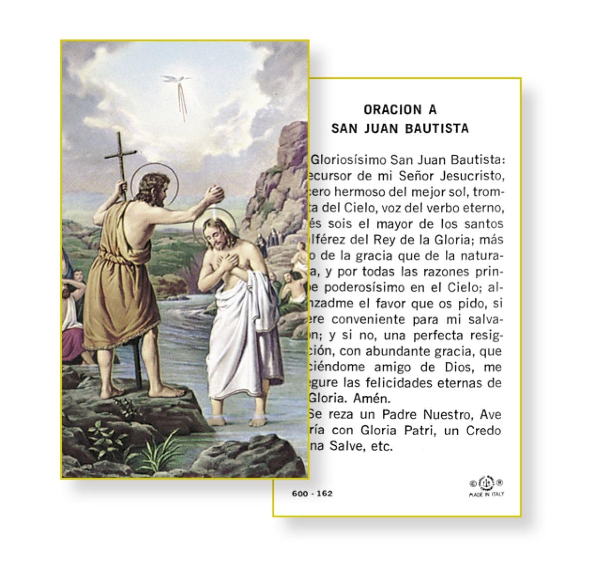 Oracion a San Juan Bautista, Paquete de 100 Estampas Sagradas de Papel, # 2935