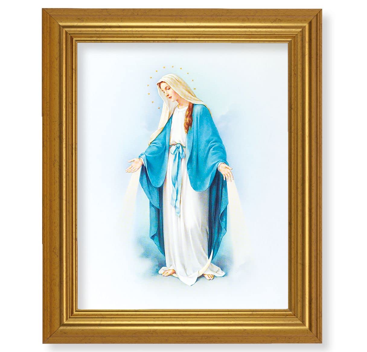 Our Lady of Grace, 10"x12" Gold-Leaf Finished Classic Frame, Italian Print on Artboard # 27189