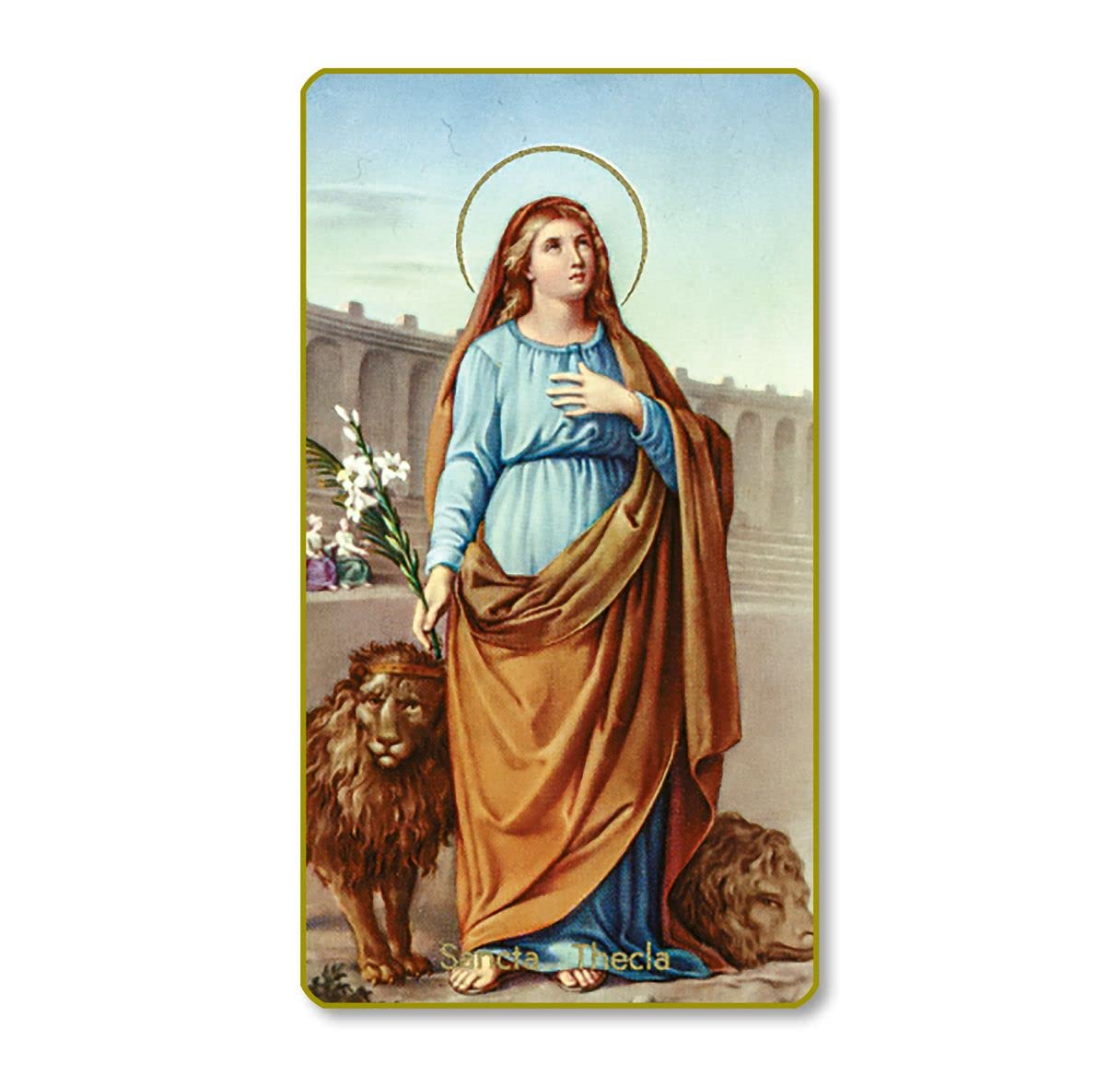 St. Tecla Italian Paper Holy Cards, 2"x4", Blank Back, 100-Pack, # 5983