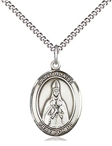 St. Blaise Medal in Fine Pewter, 3/4" tall, Your Choice of Chain # 16976