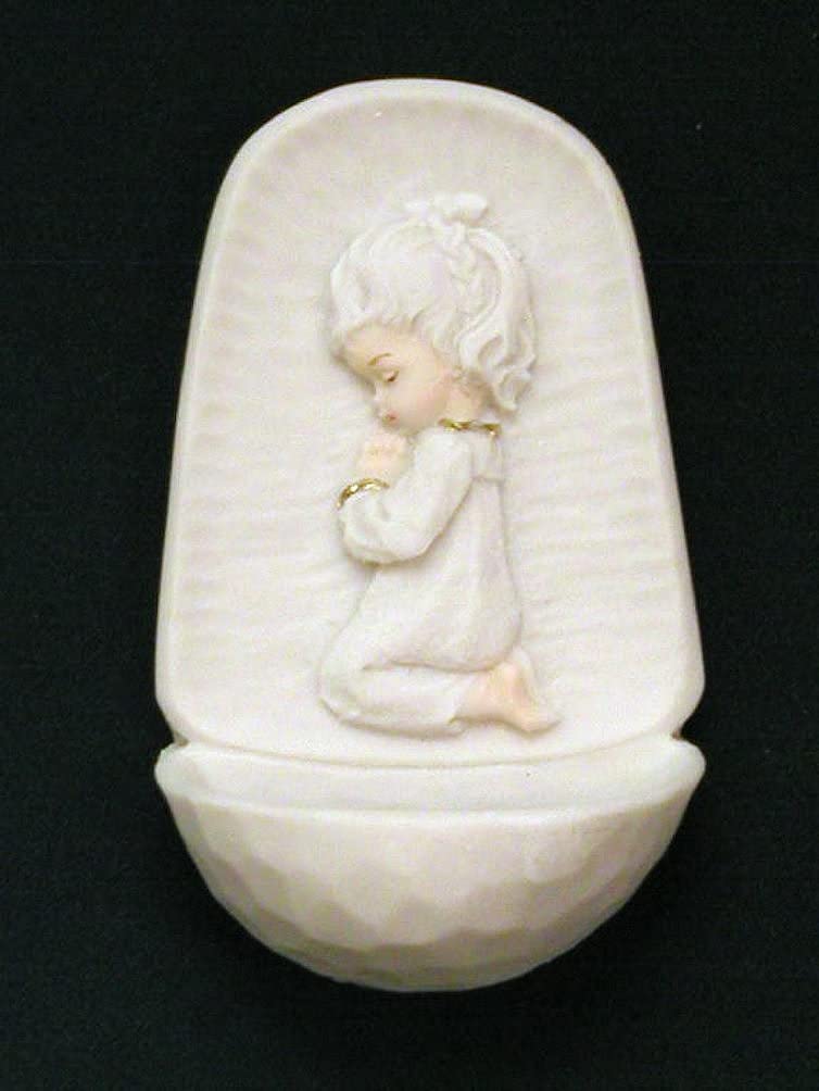 4.5" Praying Girl Holy Water Fonts, Made in Italy, 2-Count Value Pack, # 96288