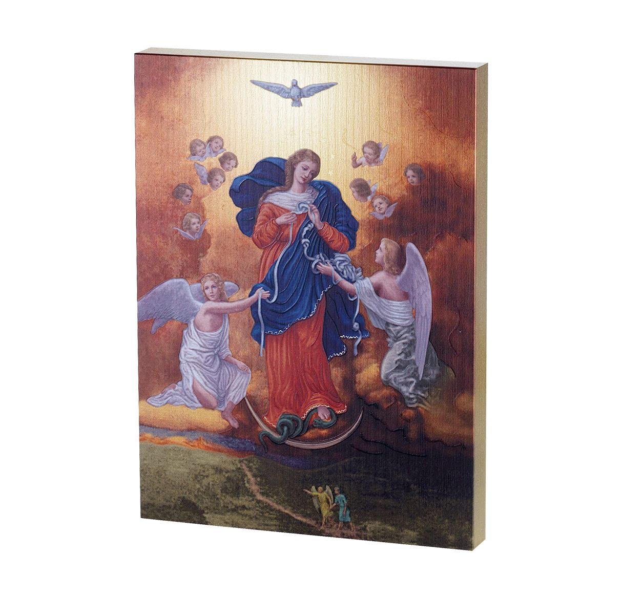 Our Lady Untier of Knots Textured Plaque, 7.5"x10", # 55394