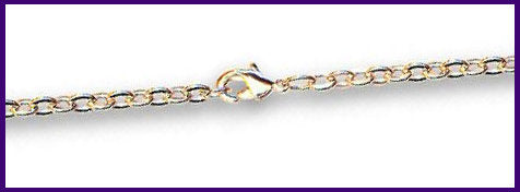 24" Heavy Hamilton Gold Plated Cable Flat Chain, 3.1mm wide, # 9007