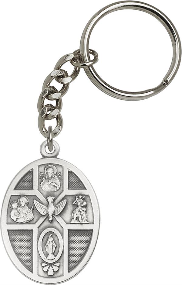 Keychain, Antique Silver 5-Way / Holy Spirit, # 9045