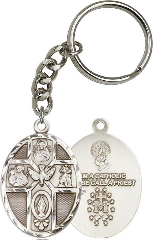 Keychain, Sterling Silver 5-Way / Holy Spirit, # 9046