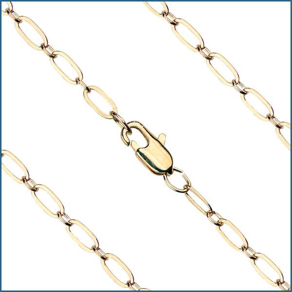 20" Light Oval Cable Chain, 3.1mm wide, Heavy Hamilton Gold Plate, # 9193
