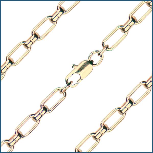20" Heavy Oval Cable Chain, 4.15mm wide, Heavy Hamilton Gold Plate, # 9200