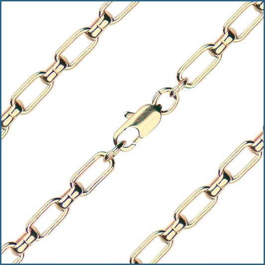 20" Heavy Oval Cable Chain, 4.15mm wide, Heavy Hamilton Gold Plate, # 9200