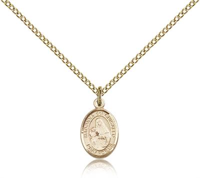 Our Lady of Ghisallo Medal, 14kt Gold Filled, 1/2", Your Choice of Chain, # 99071