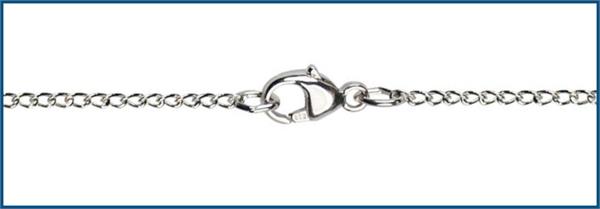 Sterling Silver Curb Chain w/ Clasp, 1.2mm wide, 24", # 9222
