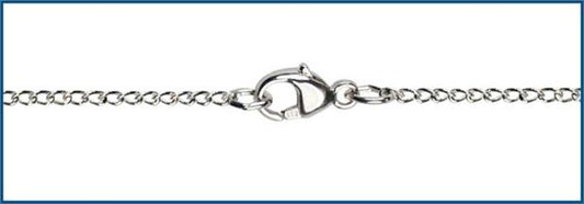 Sterling Silver Curb Chain w/ Clasp, 1.2mm wide, 24", # 9222
