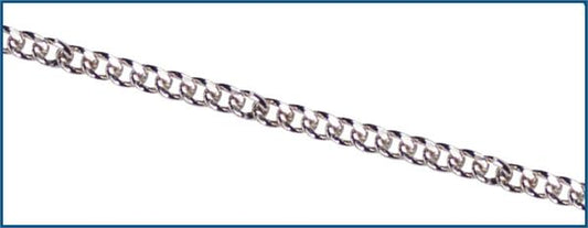 2.15mm Sterling Silver Endless Curb Chain, Rhodium Finish, 30", # 9250