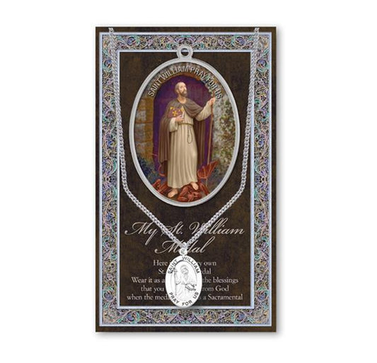 St. William Biography and Folding Picture Card with a Medal & Chain # 93162