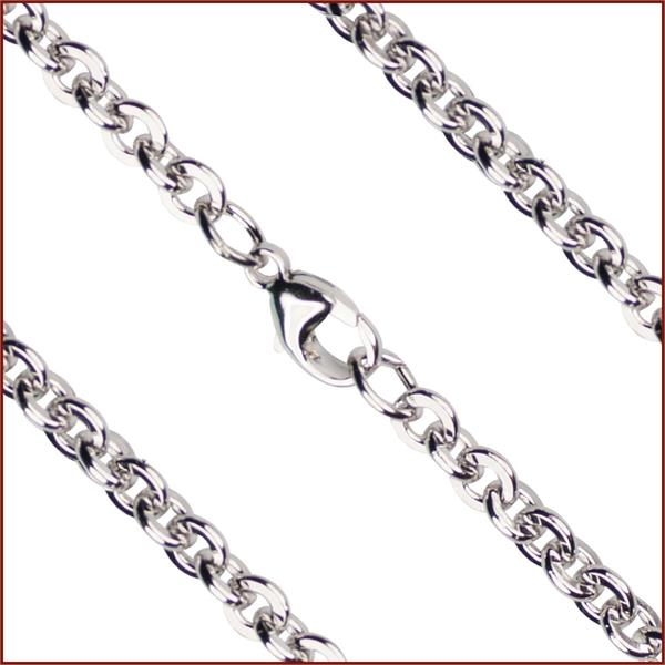 18" Sterling Silver Heavy Cable Flat Chain, 4.35mm  wide, # 9334