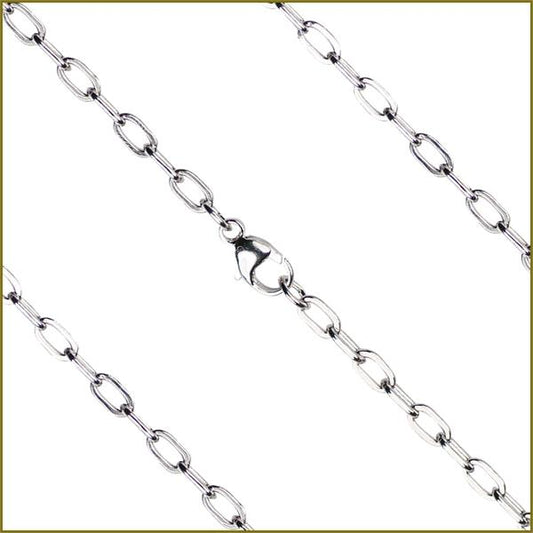 16" Sterling Silver Drawn Cable Chain, 2.35mm wide, # 9364