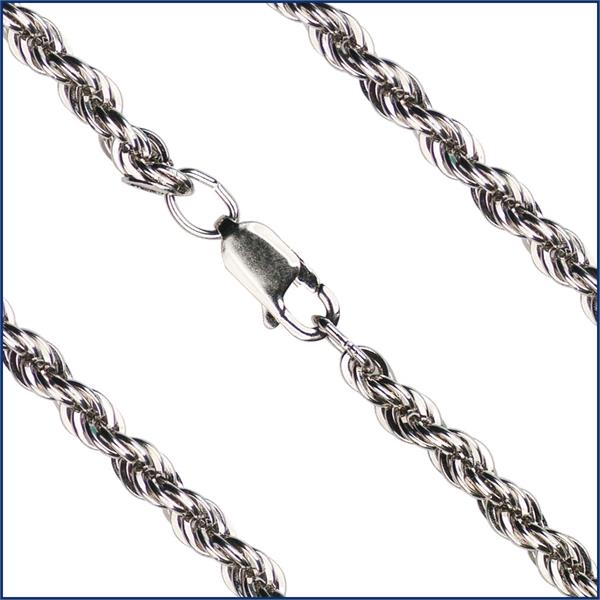 30" Sterling Silver Heavy French Rope Chain, 3.75mm wide, # 9416