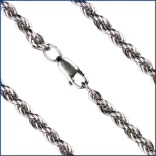 18" Sterling Silver Heavy French Rope Chain, 3.75mm wide, # 9412