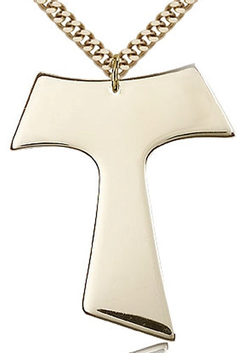 Tau Cross 14kt Gold Filled 1.5", Your Choice of Chain, # 94169