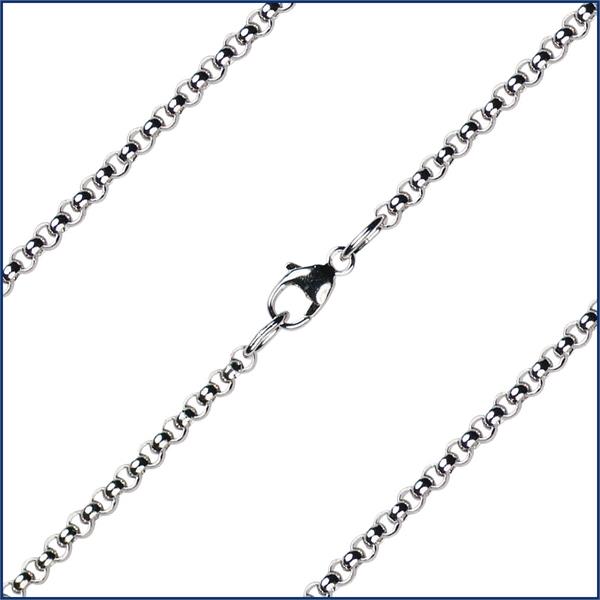 18" Sterling Silver Light Rolo Chain, 2.1mm wide, # 9418