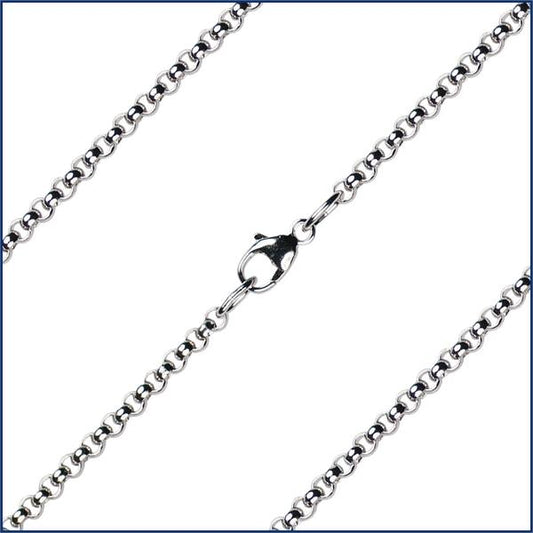 18" Sterling Silver Light Rolo Chain, 2.1mm wide, # 9418