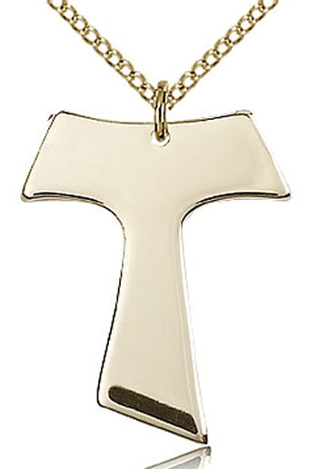 Tau Cross 14kt Gold Filled 1", Your Choice of Chain, # 94172