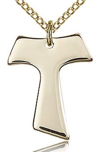 Tau Cross 14kt Gold Filled 3/4", Your Choice of Chain, # 94175