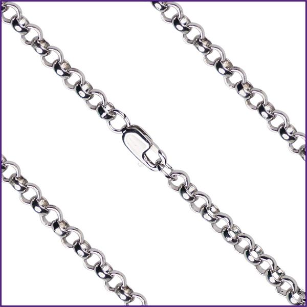 20" Sterling Silver Medium Rolo Chain, 3.3mm wide, # 9422