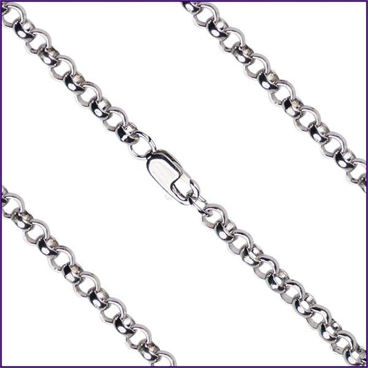 18" Sterling Silver Medium Rolo Chain, 3.3mm wide, # 9421
