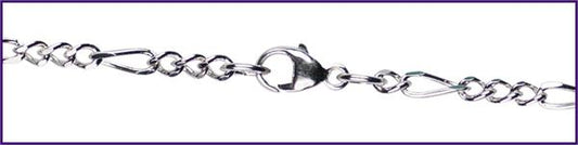 18" Sterling Silver Light Figaro Chain, 2.3mm wide, # 9433